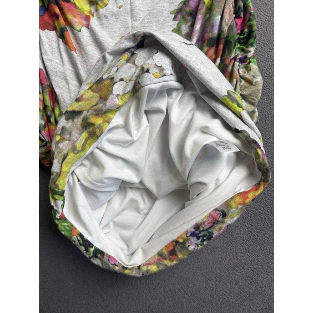 Weston S Watercolor Floral Ruched Midi Dress Bodycon Stretch Made USA Artsy - Picture 15 of 16
